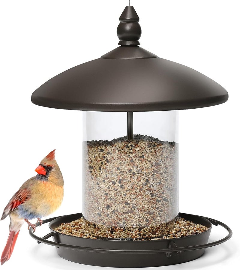 Youvip Metal Roof Bird Feeder - Chew Proof for Outdoor Hanging Wild Bird Seeds. Bronze - Image 1